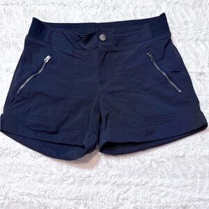 Athleta Trekkie North Mid Rise Shorts Women’s 6 Black Ripstop UPF Hiking Active